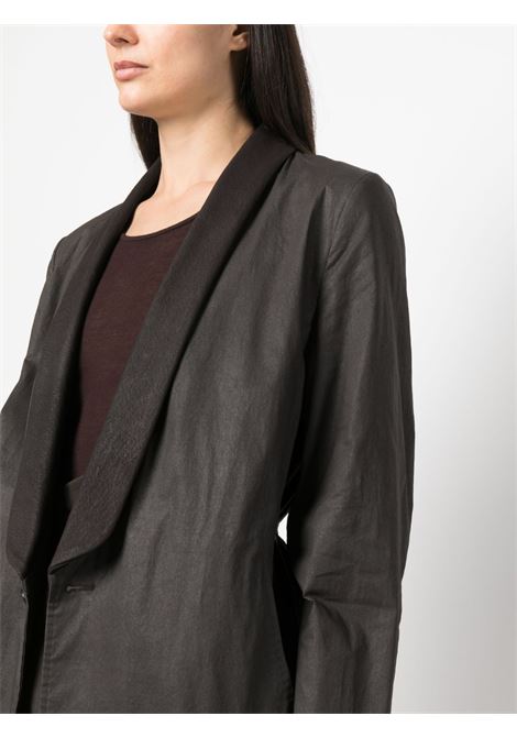 Dark brown oversized waxed single-breasted blazer - women ANN DEMEULEMEESTER | 2301WJAL33FA252068